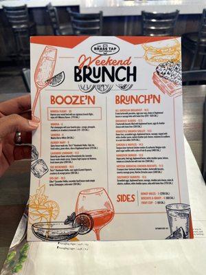 Brunch menu