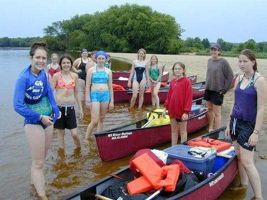 One of our guided canoe trips on the sandy Wisconsin RIver