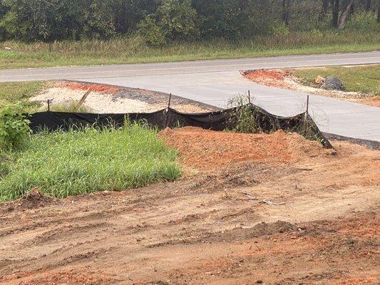 Silt fence that we were told by the superintendent that it was our responsibility to remove