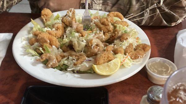 Popcorn shrimp salad