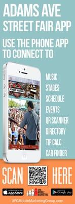 Adams Avenue Business Association App Add we created to promote the Street Fair