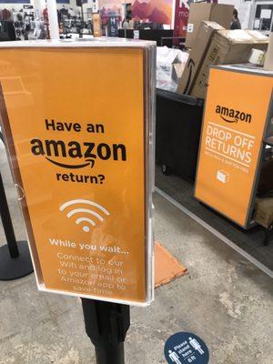 Amazon Return at the front of the store