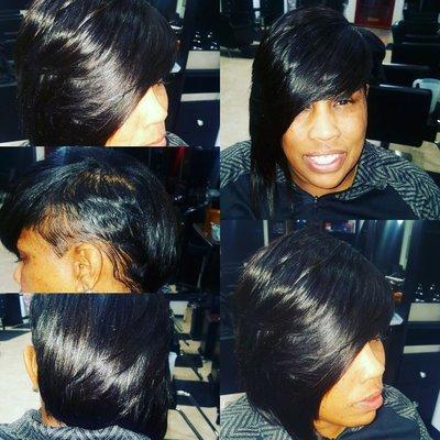 short hair quick weave