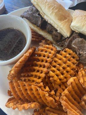 French dip and sweet potato fries!