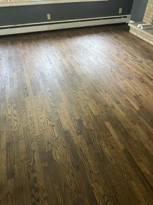 Wood floor refinishing stained Bona Driftwood