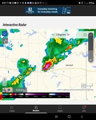 Radar 1-19-22 Hail Storm