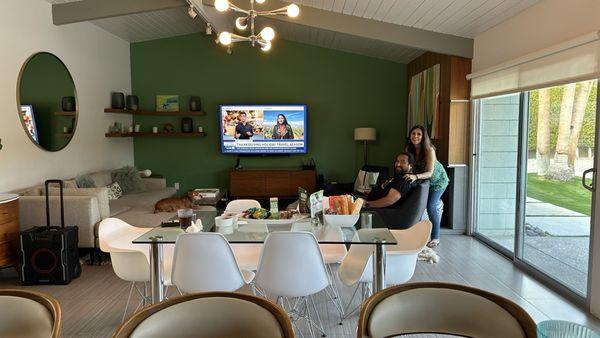 Living room and dining area view