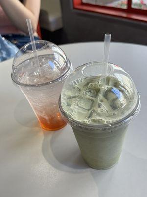 iced matcha + italian soda