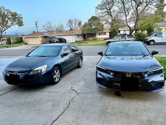 2004 Accord and 2023 Civic Sport