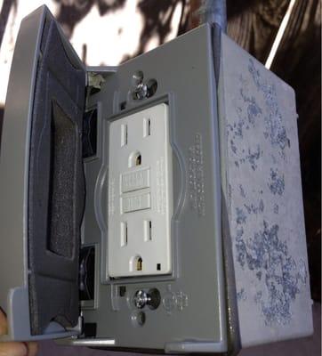 Matt & Jimmy repaired my outdoor outlet replacing the not-up-to-code electrical outlet to a GFI electrical code outlet.