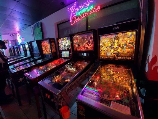 Pinball games.