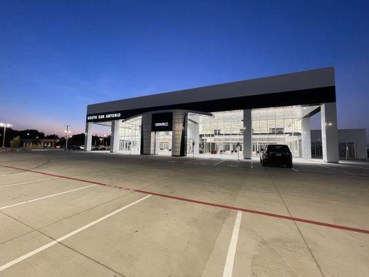 Dealership at night