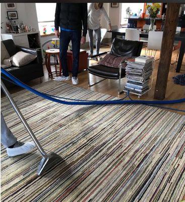 Rug steam cleaning