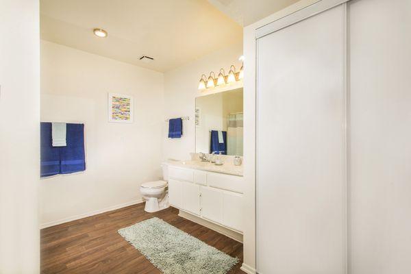 Spacious bathrooms w/storage