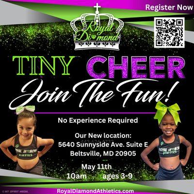 Welcome to our Tiny Cheer Program!
Come and join Little Rubies, Emeralds or Blue Topaz for Season 17.