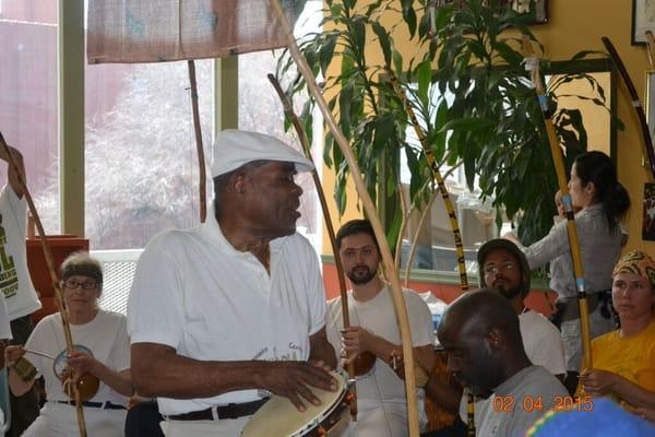 Mestre Joåo Grande the Living Legend from Brazil can be found Teaching Music and Capoeira Classes everyday!