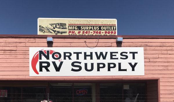 Northwest RV Supply: our big salmon colored store.