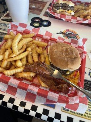 Double Bacon Cheese Burger w/ Fries