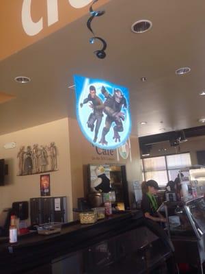 They had a Star Wars menu and theme and music in the café. Btw the café food is to die for!