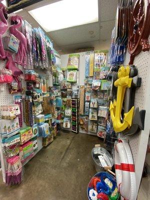 Themed walls filled with supplies for all occasions at a great price