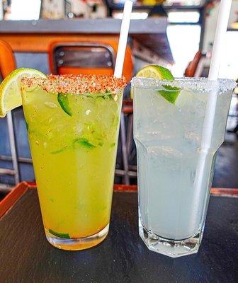 Spicy and regular margaritas- I felt some good heat from the spicy one and loved! ~ @seattle.food.diva