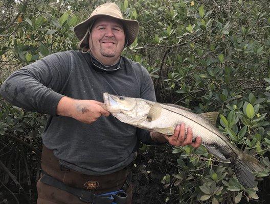 Scott with a backwater snook