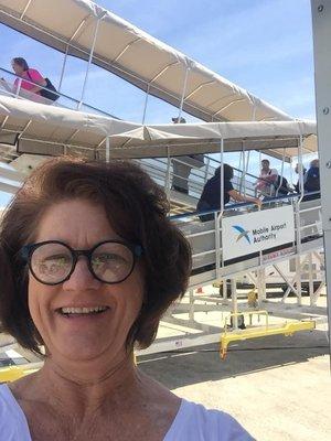 Passenger taking a selfie @ Mobile Downtown Airport