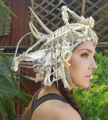 Dem Bones
 Hemp Headdress 
 by Carrie Eheler