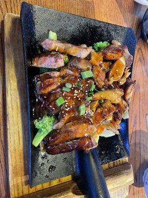 Teriyaki combo: beef and chicken