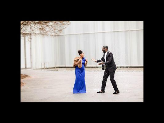 Newly wed photo shoot at the NC ART MUSEUM