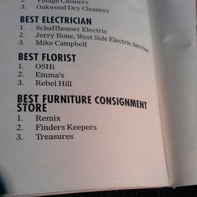 Thank you for voting for us for Best consignment furniture store, Nashville!