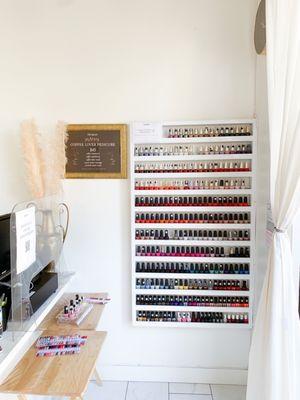 OPI polish collection. Over 200 of gel colors available as well.