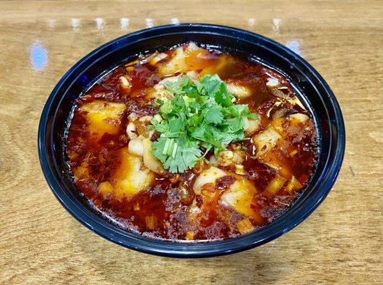 Steamed Fish Fillet in Spicy Szechuan Sauce with House Made Hot Chili Oil