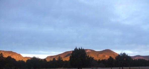 View out the front door of The Adobe Cafe