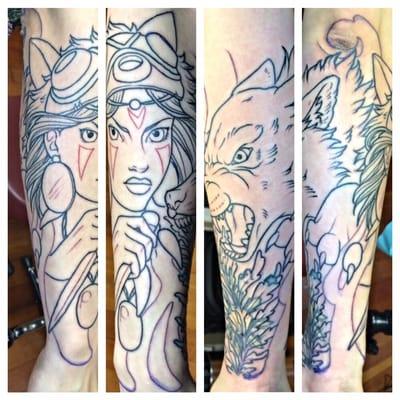 Tattoo in progress by Lynn