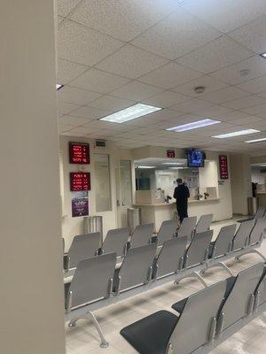 Quiet afternoon at the DMV in lower Manhattan NYC