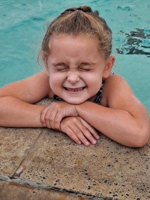 So excited to be in the pool!!