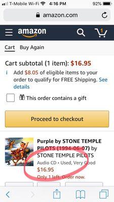 Amazon price for Purple