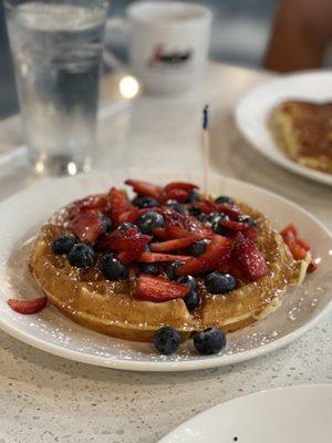 Gluten-free waffle with berries