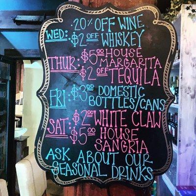 Drink menu