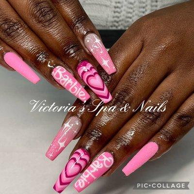 Gel X - Full set w/ barbie nails design