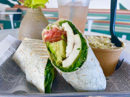 Avocado Caprese Wrap with Potato Salad