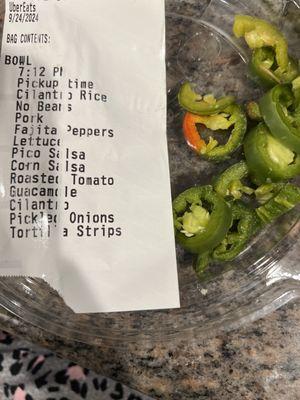 Asked for fajita peppers and got jalapenos.