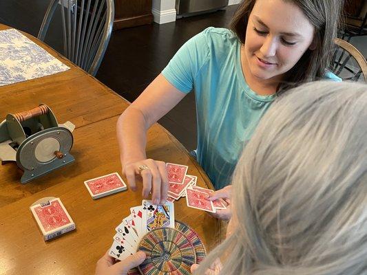 Social interaction and playing games help keep the mind sharp.