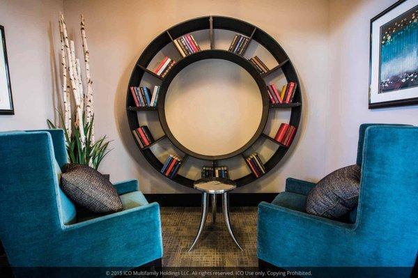 Cozy reading nook at the ICO Mayfield Apartments in Pleasant Grove, Utah