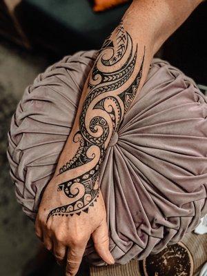 Polynesian Jagua temporary tattoo