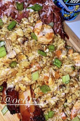 Shrimp Fried Rice Loaded Smoked Turkey Leg  @oeatz_ Where Chinese Meets Soul !