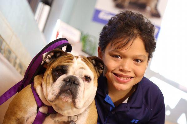 My son and his dog Abby