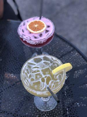 Dame amores and Passion fruit margarita