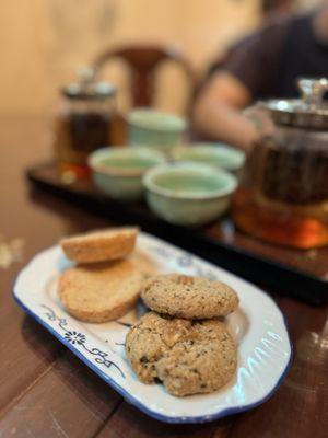 Coconut Cardamom Shortbread & Walnut Cookies